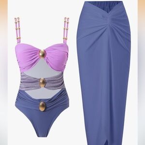 Gorgeous Purple Swimsuit Set
